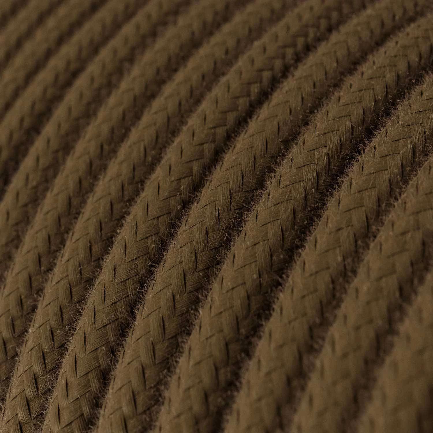 Textilkabel, kaffeebraun, aus Baumwolle - Das Original von Creative-Cables - RC13 rund 2x0.75mm / 3x0.75mm