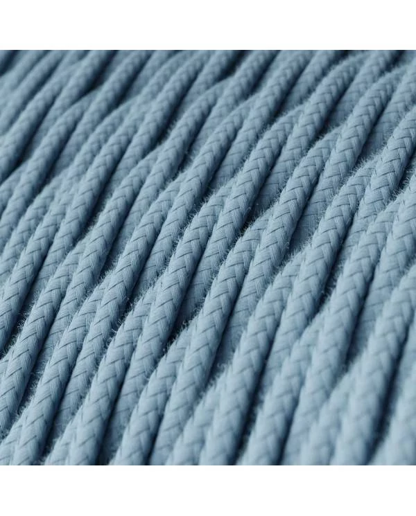 Textilkabel, ozeanblau, aus Baumwolle - Das Original von Creative-Cables - TC53 geflochten 2x0.75mm / 3x0.75mm