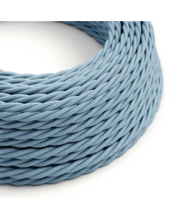 Textilkabel, ozeanblau, aus Baumwolle - Das Original von Creative-Cables - TC53 geflochten 2x0.75mm / 3x0.75mm