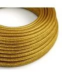 Textilkabel, goldfarben glänzend, mit Glitzer-Effekt - Das Original von Creative-Cables - RL05 rund 2x0,75mm / 3x0,75mm