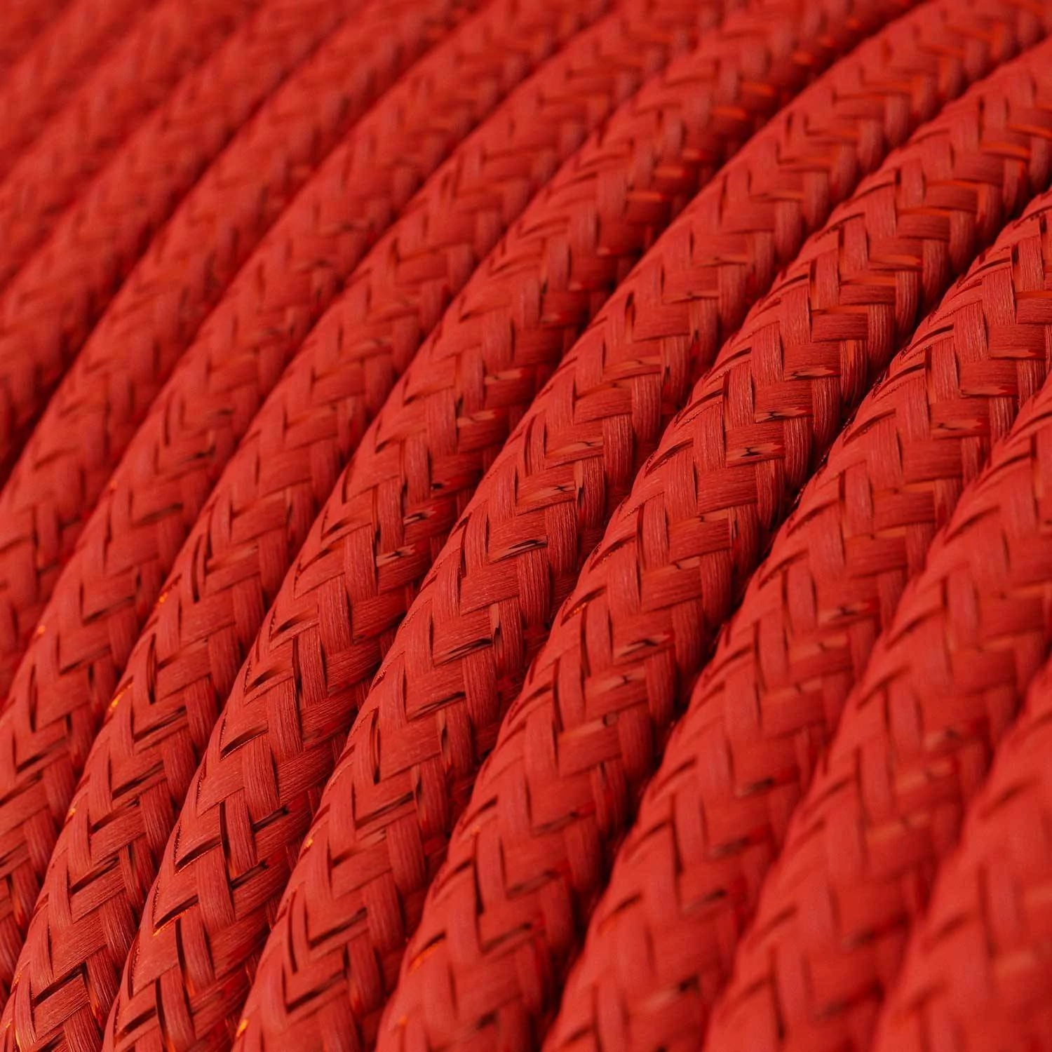 Textilkabel, feuerrot glänzend, mit Glitzer-Effekt - Das Original von Creative-Cables - RL09 rund 2x0,75mm / 3x0,75mm