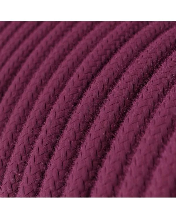 Textilkabel, burgunderrot, aus Baumwolle - Das Original von Creative-Cables - RC32 rund 2x0,75mm / 3x0,75mm