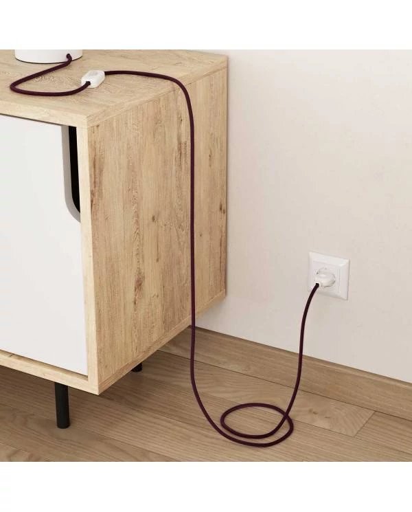 Textilkabel, burgunderrot, aus Baumwolle - Das Original von Creative-Cables - RC32 rund 2x0,75mm / 3x0,75mm