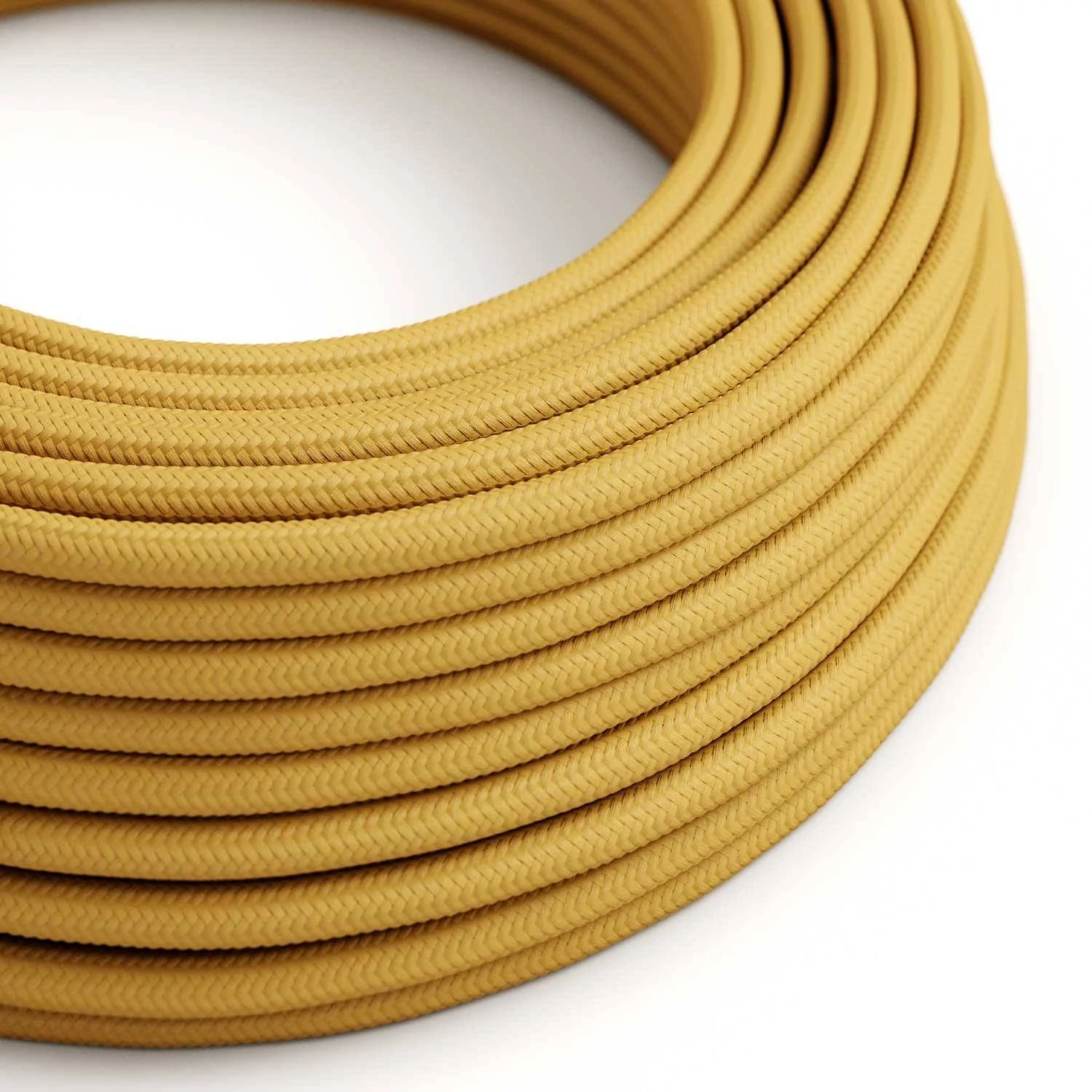 Textilkabel, senfgelb gänzend - Das Original von Creative-Cables - RM25 rund 2x0,75mm / 3x0,75mm