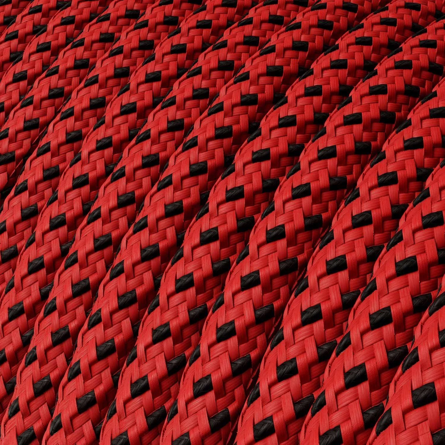 Textilkabel, Red Devil glänzend, 3D - Das Original von Creative-Cables - RT94 rund 2x0.75mm / 3x0.75mm