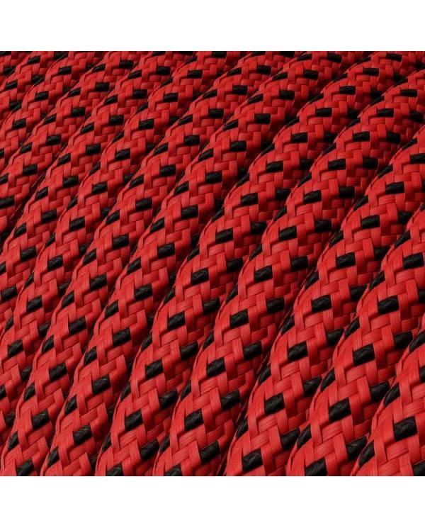 Textilkabel, Red Devil glänzend, 3D - Das Original von Creative-Cables - RT94 rund 2x0.75mm / 3x0.75mm
