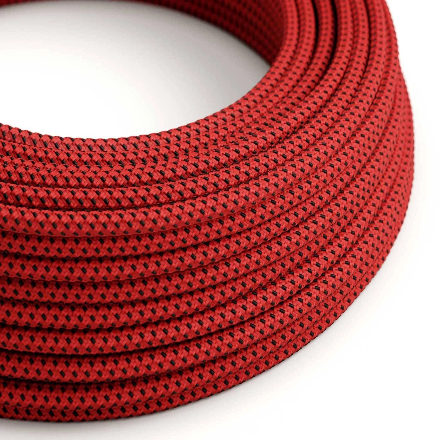 Textilkabel, Red Devil glänzend, 3D - Das Original von Creative-Cables - RT94 rund 2x0.75mm / 3x0.75mm