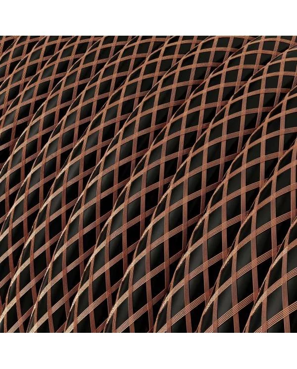 Elektrokabel, schwarz, mit Kupfergitter - Das Original von Creative-Cables - RR02 rund 3x0.75mm