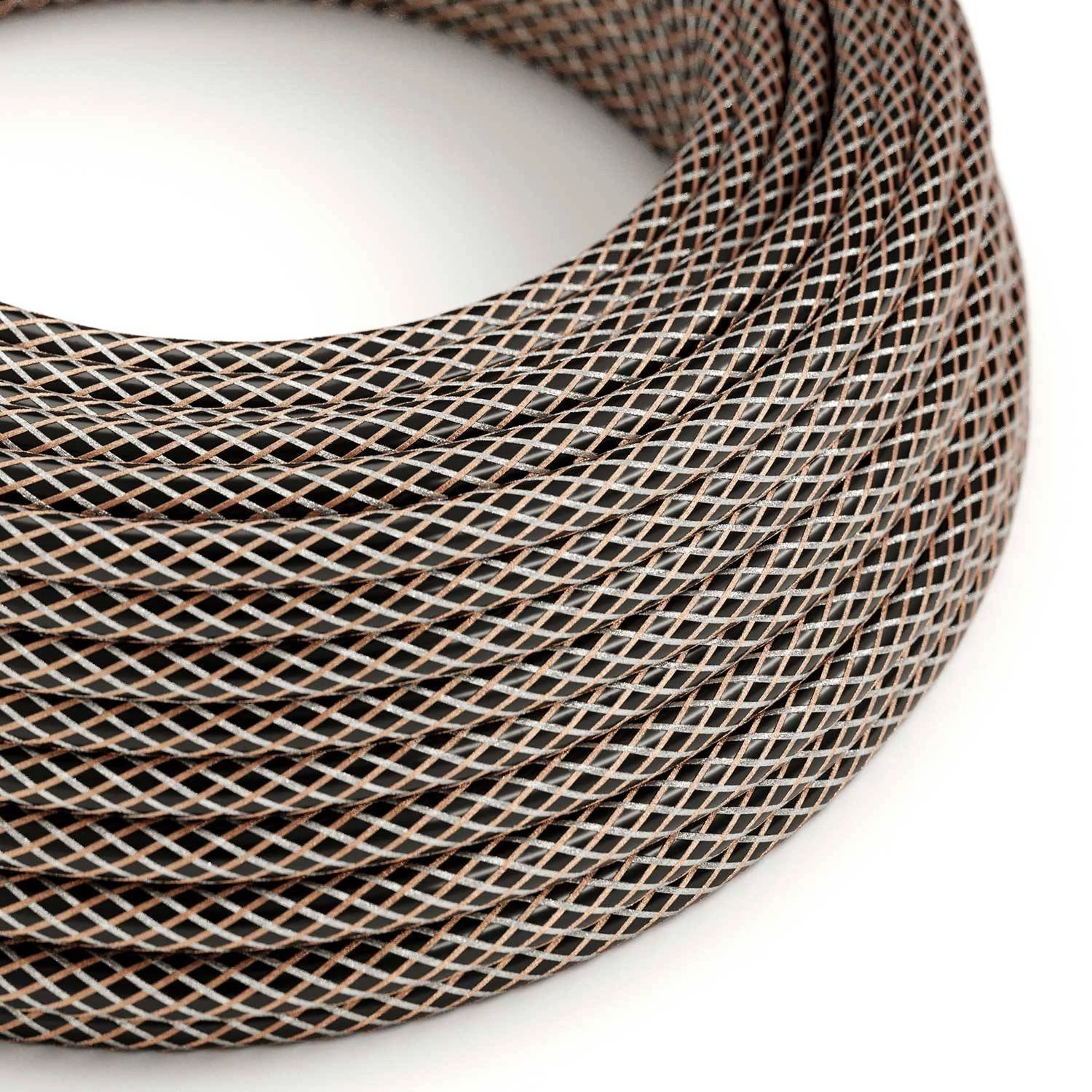 Elektrokabel, schwarz, mit Kupfer-Zinn-Gitter - Das Original von Creative-Cables - RR03 rund 3x0.75mm