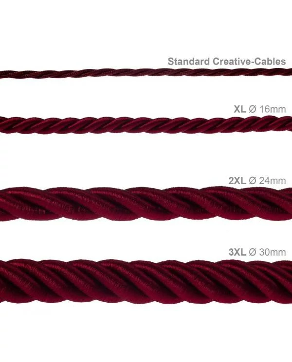 Elektrisches Tauseil 3XL 3x0,75 dunkel bordeaux Glanz. Durchmesser 30 mm