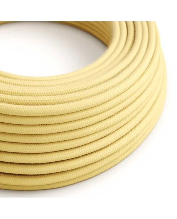 Textilkabel, pastellgelb, aus Baumwolle - Das Original von Creative-Cables - RC10 rund 2x0.75mm / 3x0.75mm