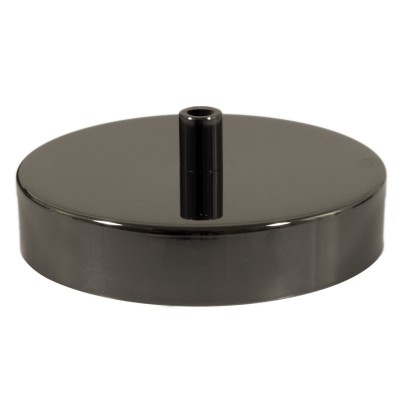 Tischlampe dia. 120mm metallisch schwarz mit Gegengewicht, seitlicher Kabelbuchse und Softpad