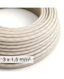 Textilkabel rund mit breitem Querschnitt 3x1,50 - Natürliches Leinen Neutral RN01