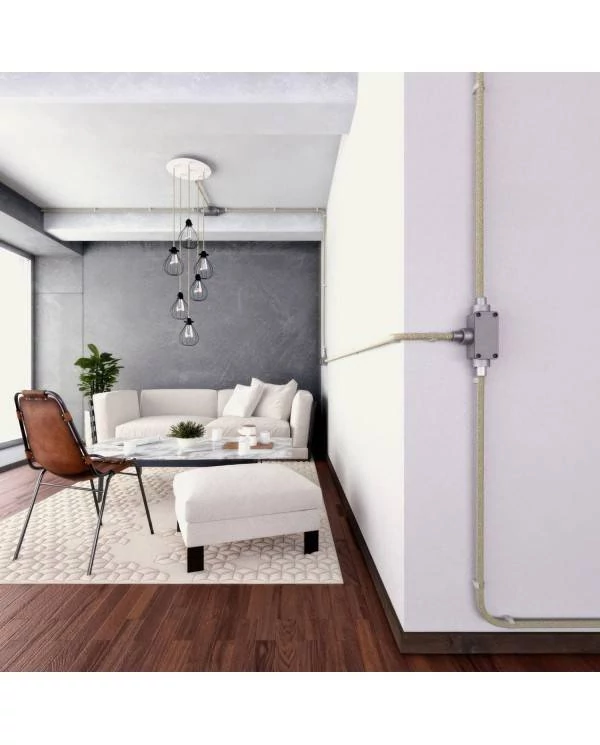 Creative-Tube, Durchmesser 20 mm, verkleidet in RN01 natürliche Leinen, mit modularer Kabelkanal