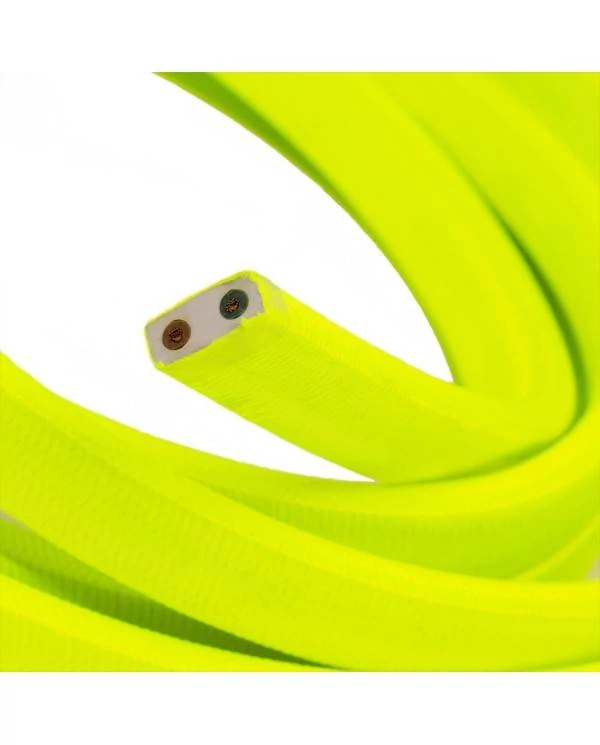Elektrisches Kabel überzogen mit Gelbem CF10 Textil für Lichterketten, Seideneffekt Einfarbig