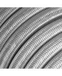 Elektrisches Kabel überzogen mit Silberem CM02 Textil für Lichterketten, Seideneffekt Einfarbig