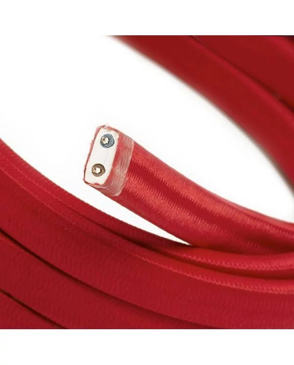 Elektrokabel für Lichterketten mit Textilummantelung in rot CM09, UV-beständig