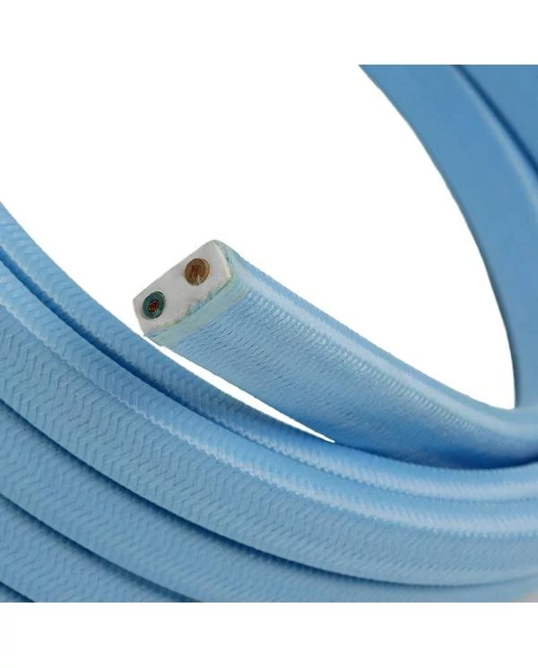Elektrokabel überzogen mit Baby Blau CM17 Textil für Lichterketten