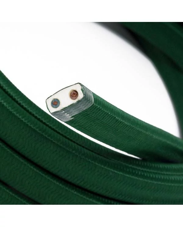 Elektrokabel überzogen mit Dunkelgrünem CM21 Textil für Lichterketten