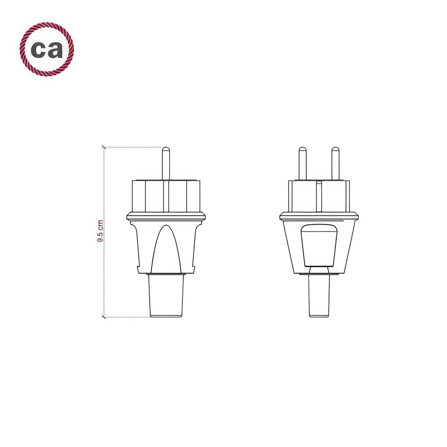 Schwarzer deutsch-französische Stecker für Lumet Lichterketten