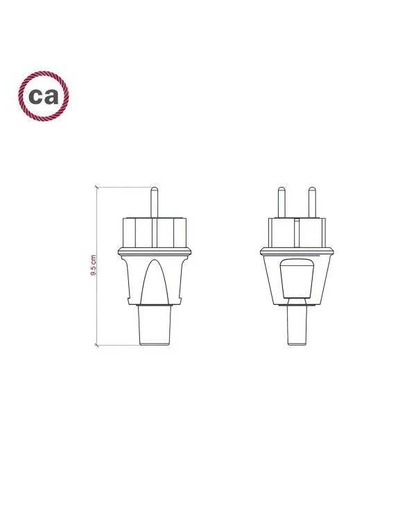 Schwarzer deutsch-französische Stecker für Lumet Lichterketten