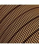 Elektrokabel überzogen mit Schwarzem-Whisky CZ22 Textil für Lichterketten, Zick-Zack