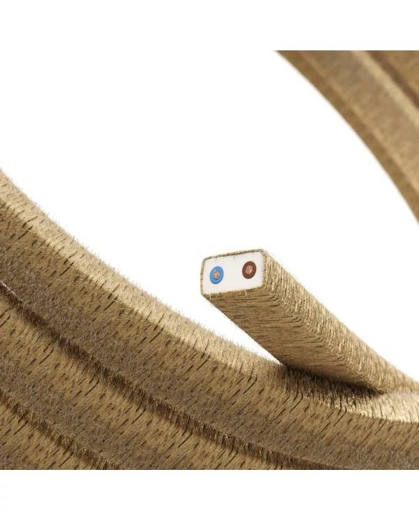 Elektrokabel überzogen mit CN06 Textil für Lichterketten, Jutefaser