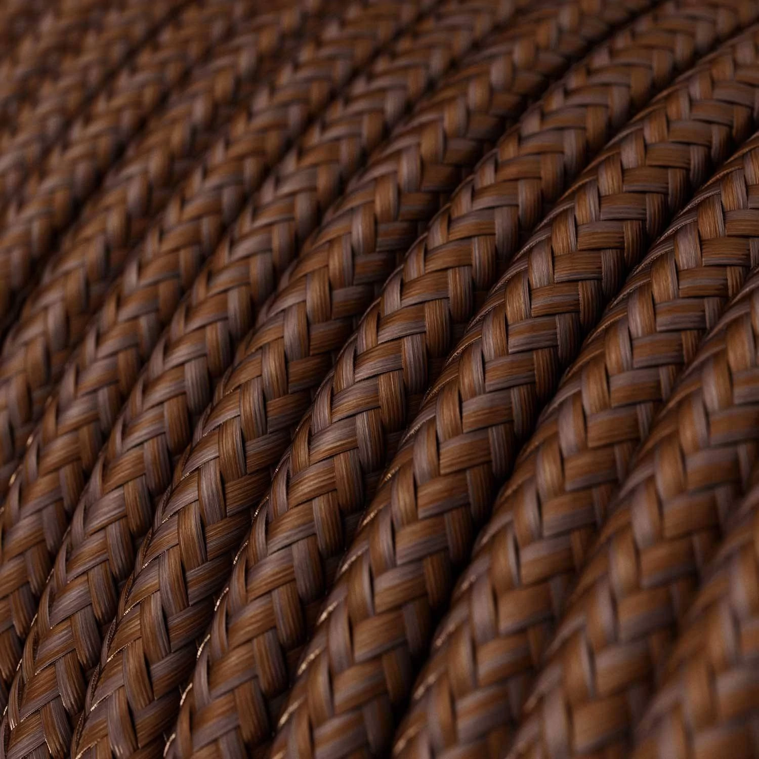 Textilkabel, rostfarben glänzend - Das Original von Creative-Cables - RM36 rund 3x0,75mm