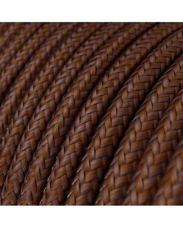 Textilkabel, rostfarben glänzend - Das Original von Creative-Cables - RM36 rund 3x0,75mm