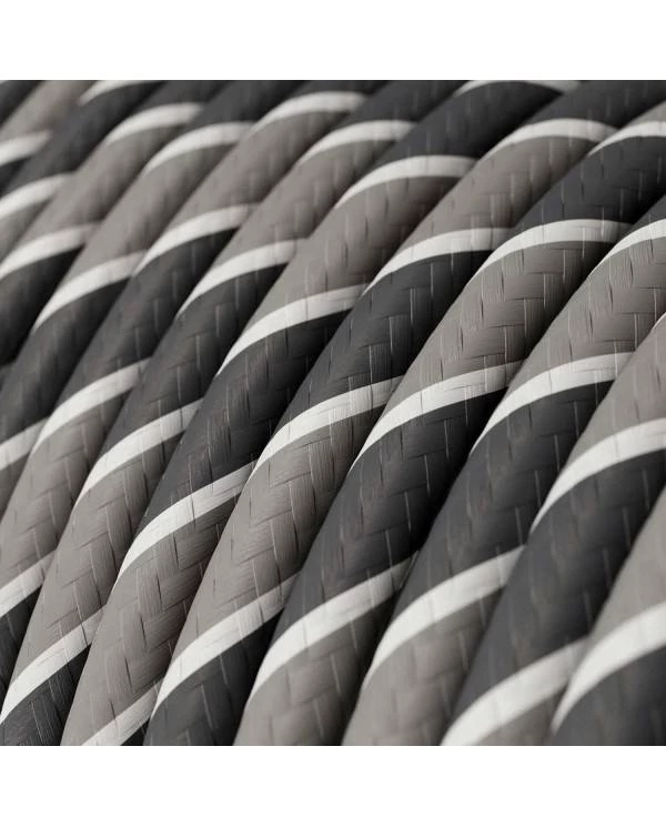 Textilkabel, Regimentsgrau glänzend Vertigo - Das Original von Creative-Cables - ERM44 rund 2x0.75mm / 3x0.75mm
