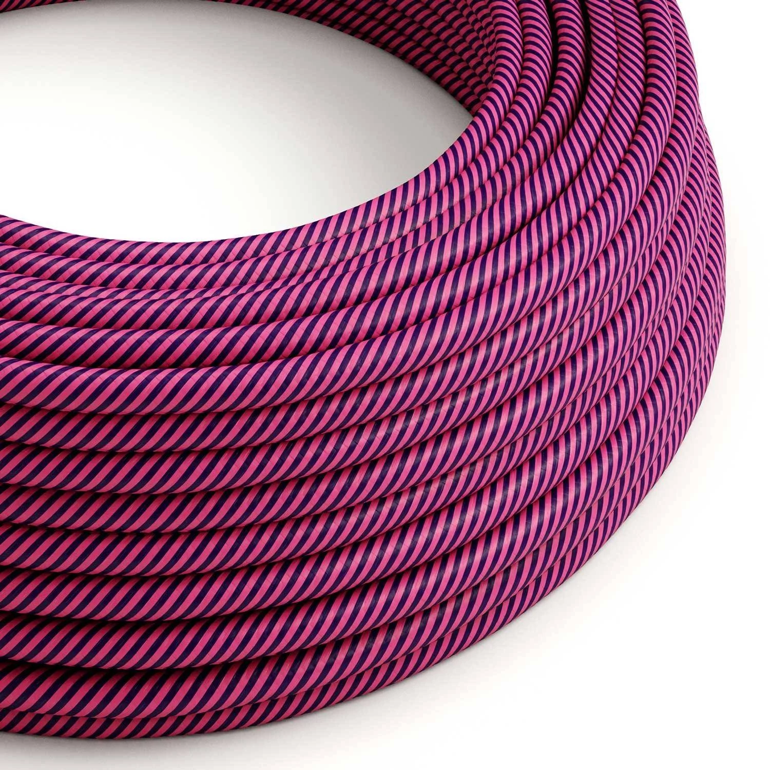 Textilkabel, fuchsienrosa-dunkellila glänzend Vertigo - Das Original von Creative-Cables - ERM50 rund 2x0.75mm / 3x0.75mm