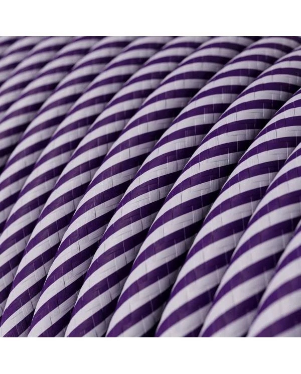 Textilkabel, lavendel-dunkellila glänzend Vertigo - Das Original von Creative-Cables - ERM52 rund 2x0,75mm / 3x0,75mm