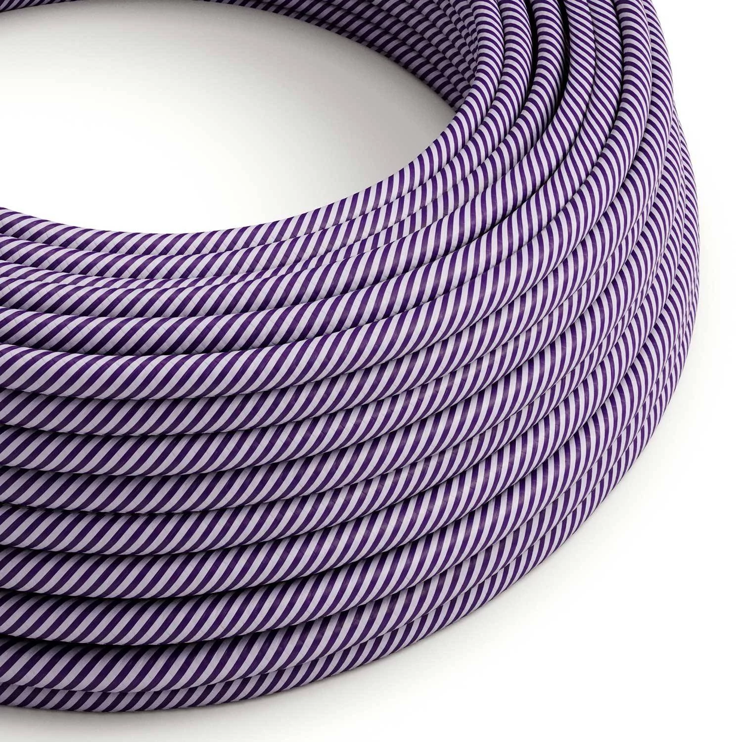 Textilkabel, lavendel-dunkellila glänzend Vertigo - Das Original von Creative-Cables - ERM52 rund 2x0,75mm / 3x0,75mm