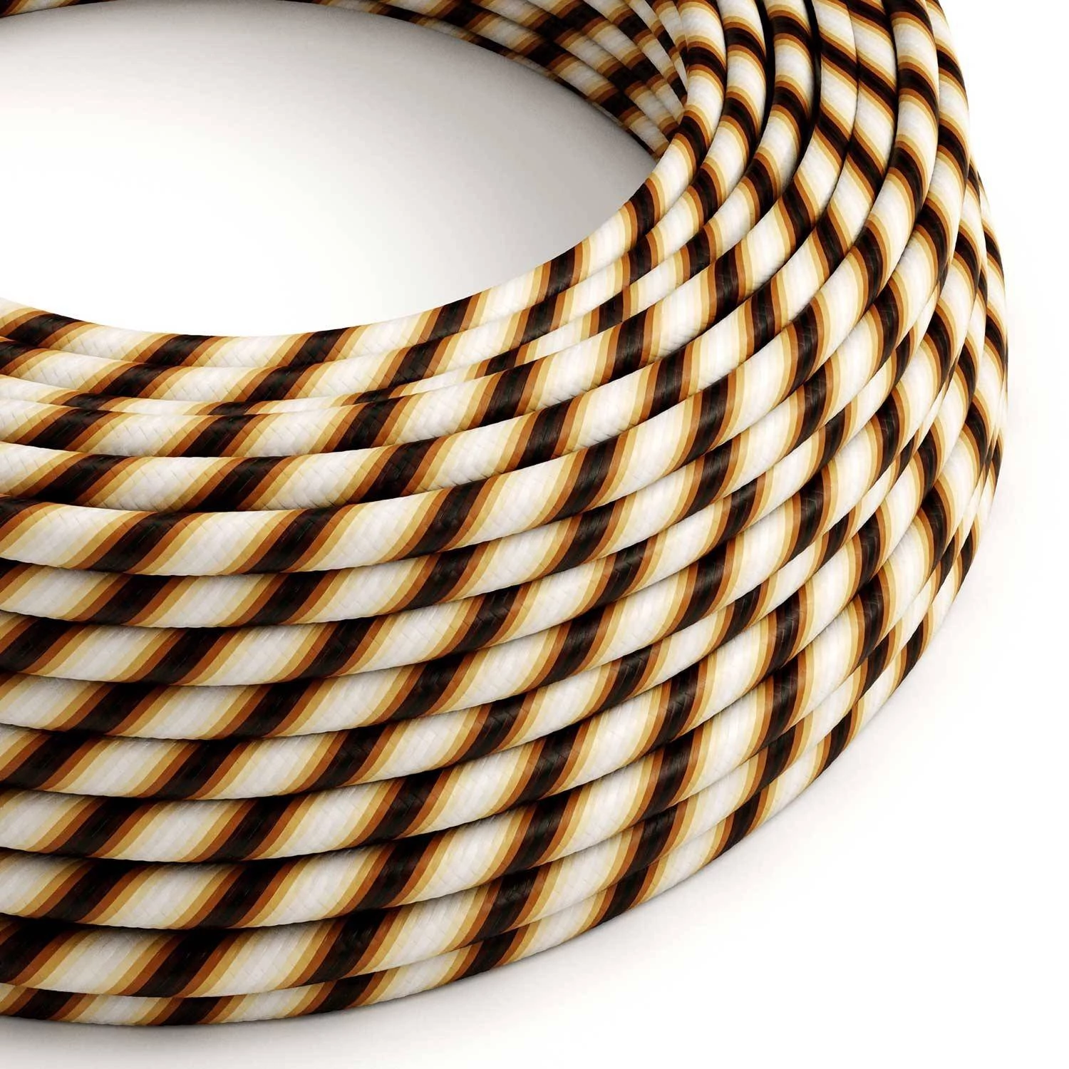 Textilkabel, Regimentsbraun glänzend Vertigo - Das Original von Creative-Cables - ERM61 rund 2x0,75mm / 3x0,75mm