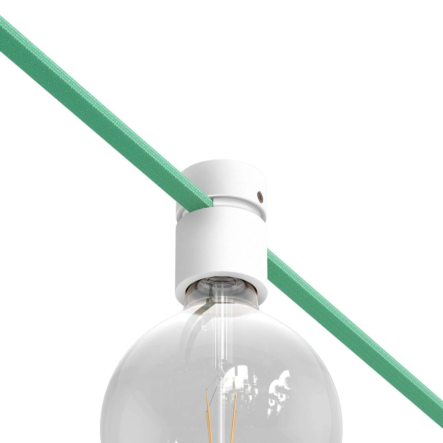 Lampenfassung aus Holz für Lichterketten und Filé-System. Made in Italy - Weiß