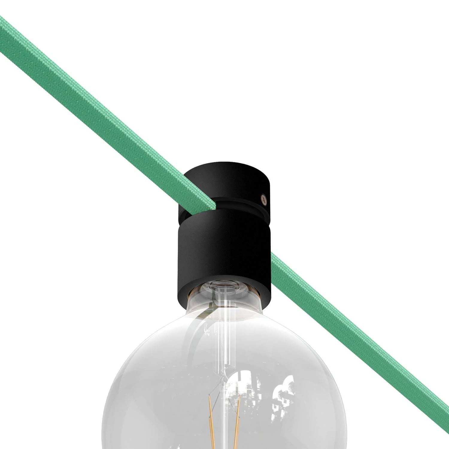 Lampenfassung aus Holz für Lichterketten und Filé-System. Made in Italy - Schwarz