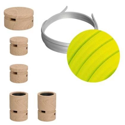 Wiggle-Kit des Filé-Systems - mit 3 m Kabel und 5 Zubehörteilen aus Holz für den Innenbereich - CF10