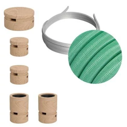 Wiggle-Kit des Filé-Systems - mit 3 m Kabel und 5 Zubehörteilen aus Holz für den Innenbereich - CH69