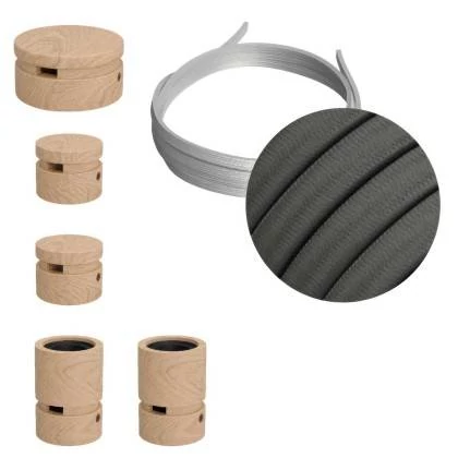 Wiggle-Kit des Filé-Systems - mit 3 m Kabel und 5 Zubehörteilen aus Holz für den Innenbereich - CM03