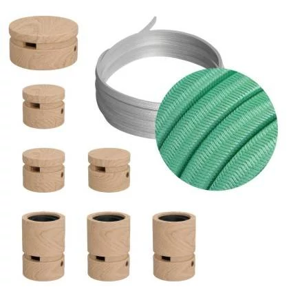 Linear-Kit des Filé-Systems - mit 5 m Kabel und 7 Zubehörteilen aus Holz für den Innenbereich - CH69