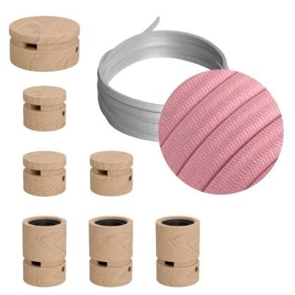 Linear-Kit des Filé-Systems - mit 5 m Kabel und 7 Zubehörteilen aus Holz für den Innenbereich - CM16