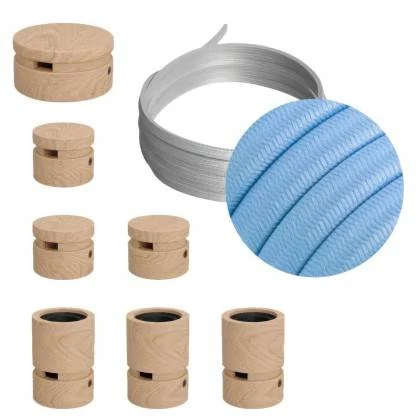 Linear-Kit des Filé-Systems - mit 5 m Kabel und 7 Zubehörteilen aus Holz für den Innenbereich - CM17