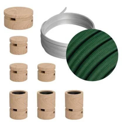 Linear-Kit des Filé-Systems - mit 5 m Kabel und 7 Zubehörteilen aus Holz für den Innenbereich - CM21