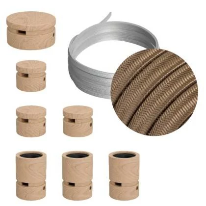 Linear-Kit des Filé-Systems - mit 5 m Kabel und 7 Zubehörteilen aus Holz für den Innenbereich - CM27