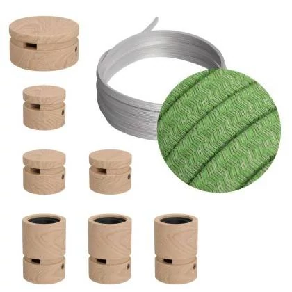Linear-Kit des Filé-Systems - mit 5 m Kabel und 7 Zubehörteilen aus Holz für den Innenbereich - CX08