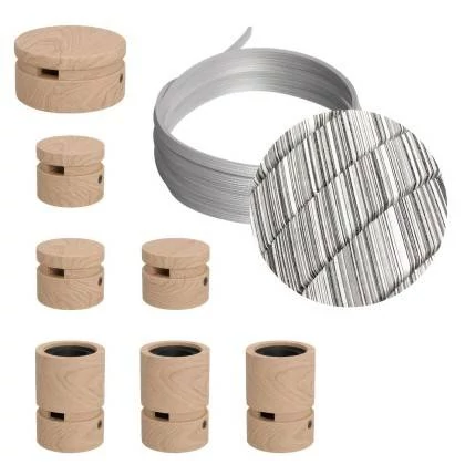 Linear-Kit des Filé-Systems - mit 5 m Kabel und 7 Zubehörteilen aus Holz für den Innenbereich - ECC37