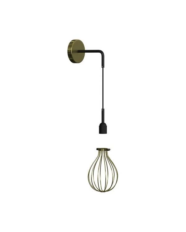 Fermaluce Metal-Stil mit Drop Lampenschirm und gebogenes Roh, Wandleuchte aus Metall