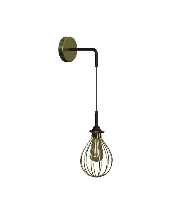 Fermaluce Metal-Stil mit Drop Lampenschirm und gebogenes Roh, Wandleuchte aus Metall