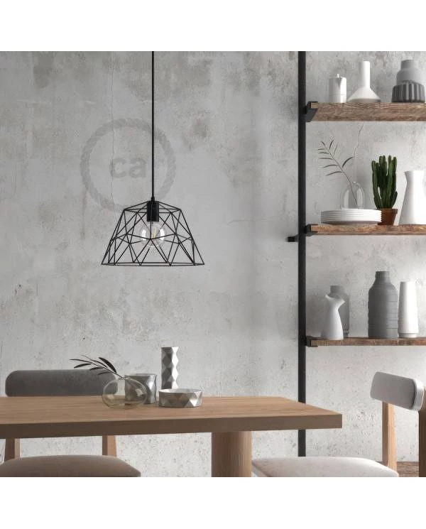 Lampenschirmkäfig Dome XL aus Metall mit E27-Fassung