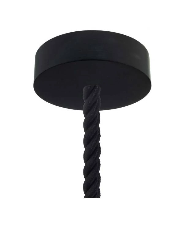 Pendelleuchte inklusive Glühbirne, 24 mm 2XL-Tauseilkabel und bemalten Holz-Zubehör - Made in Italy